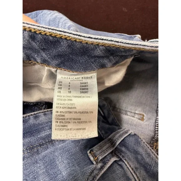 American Eagle 360 Next Level Stretch Skinny Jeans Womens 6 Short Blue Denim - Picture 3 of 5